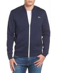 Lacoste Fleece Jacket In Blue For Men | Lyst